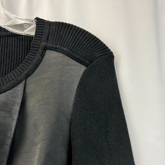 Cabi Womens Black Ribbed Long Sleeve Round Neck Crosstie Pullover Sweater XS - Picture 5 of 10